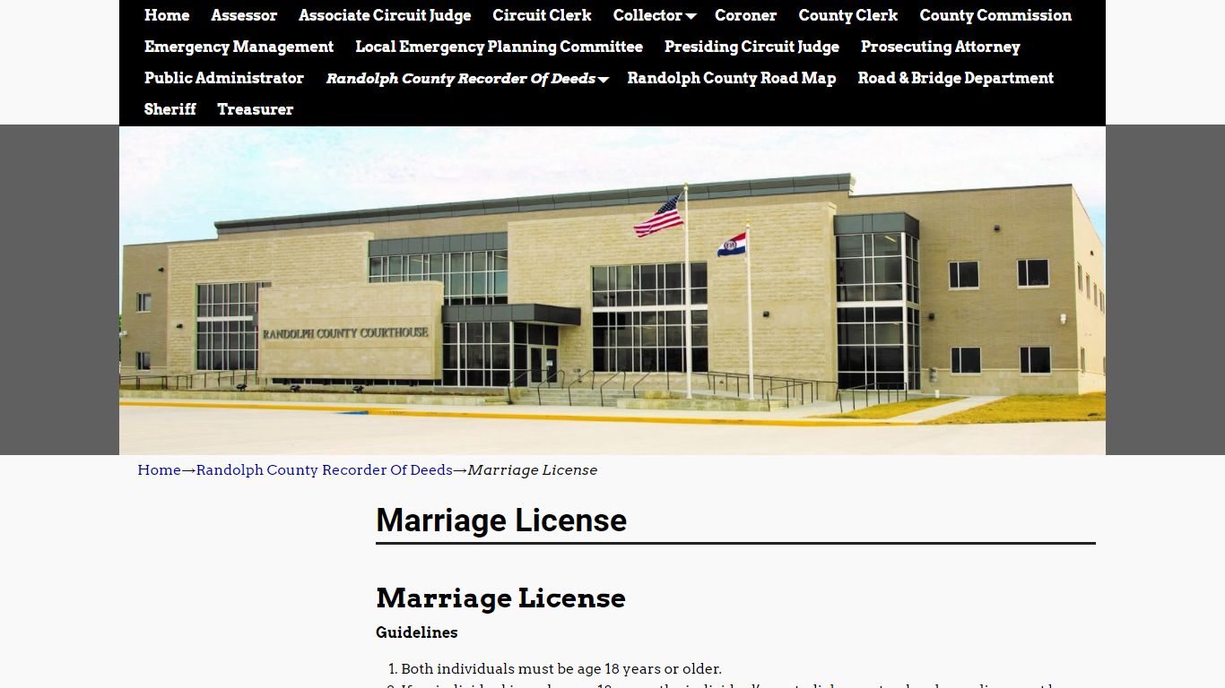 Marriage License | Randolph County Courthouse