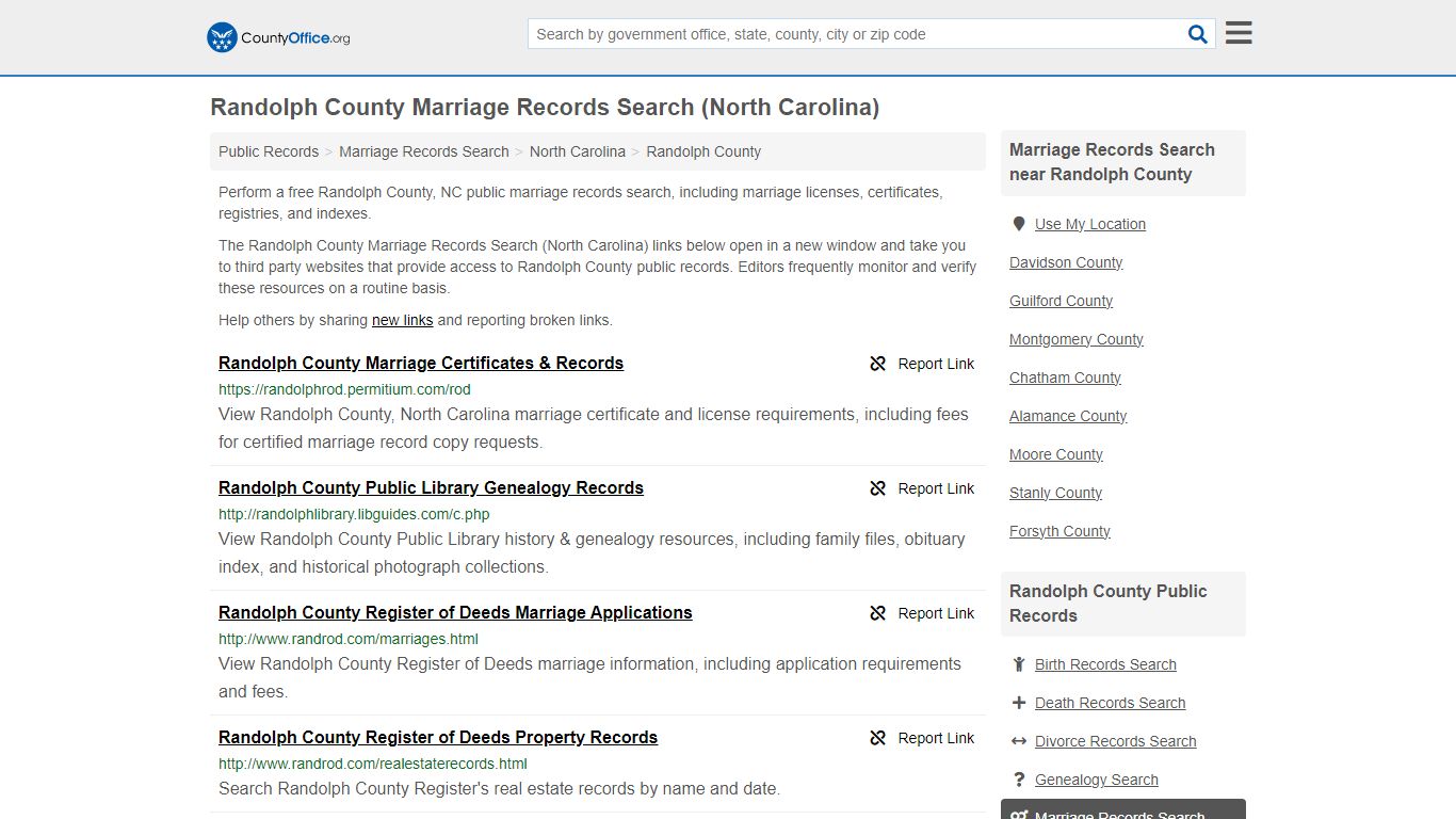 Marriage Records Search - Randolph County, NC (Marriage Licenses ...