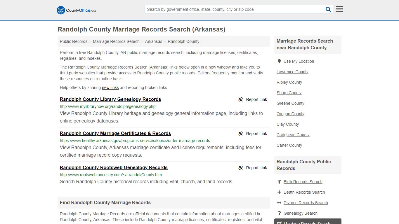 Marriage Records Search - Randolph County, AR (Marriage Licenses ...