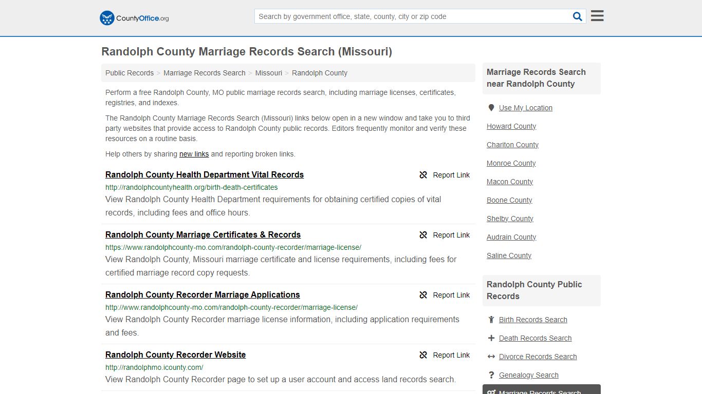 Marriage Records Search - Randolph County, MO (Marriage Licenses ...